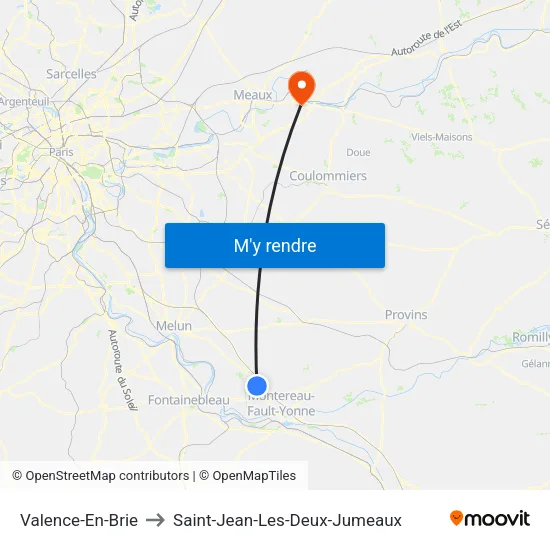 Valence-En-Brie to Saint-Jean-Les-Deux-Jumeaux map