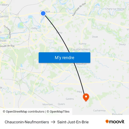 Chauconin-Neufmontiers to Saint-Just-En-Brie map
