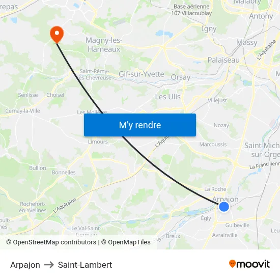 Arpajon to Saint-Lambert map
