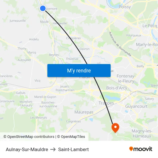 Aulnay-Sur-Mauldre to Saint-Lambert map
