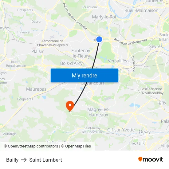 Bailly to Saint-Lambert map