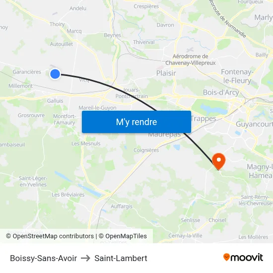 Boissy-Sans-Avoir to Saint-Lambert map