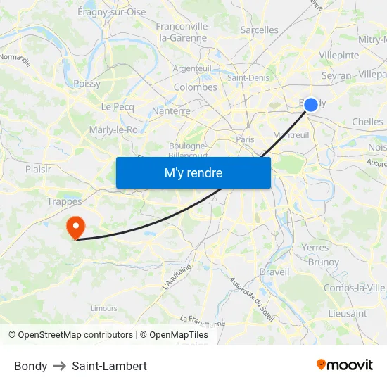 Bondy to Saint-Lambert map