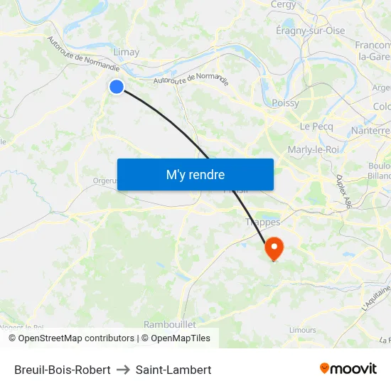 Breuil-Bois-Robert to Saint-Lambert map