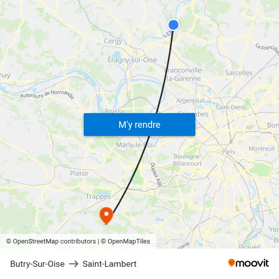 Butry-Sur-Oise to Saint-Lambert map