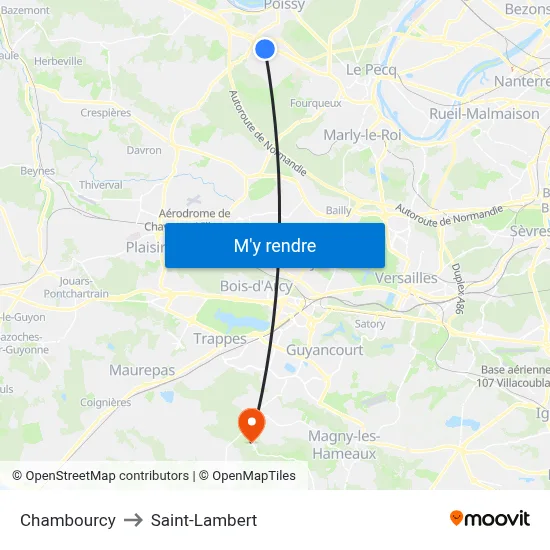 Chambourcy to Saint-Lambert map