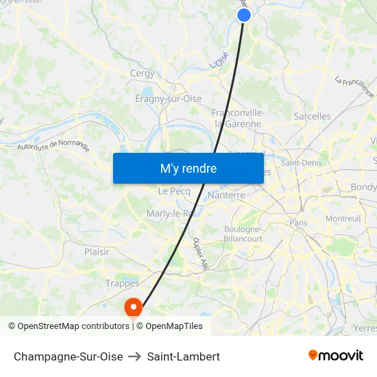 Champagne-Sur-Oise to Saint-Lambert map