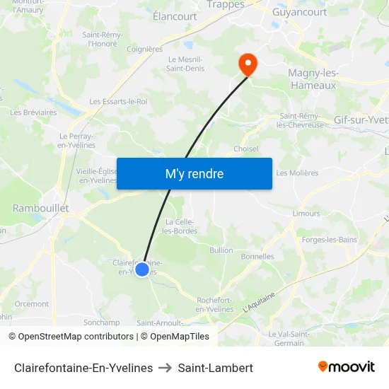 Clairefontaine-En-Yvelines to Saint-Lambert map