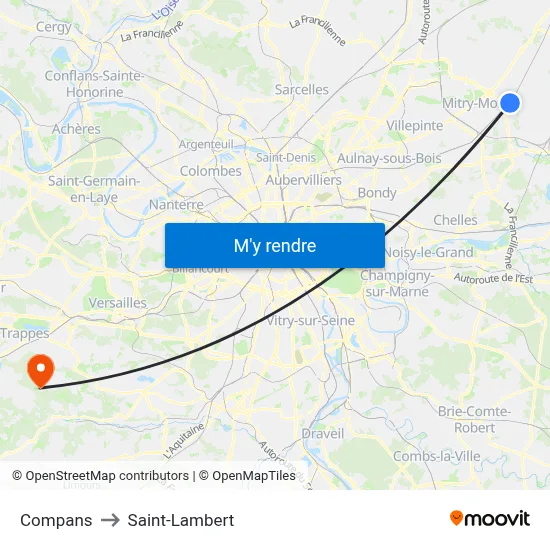Compans to Saint-Lambert map