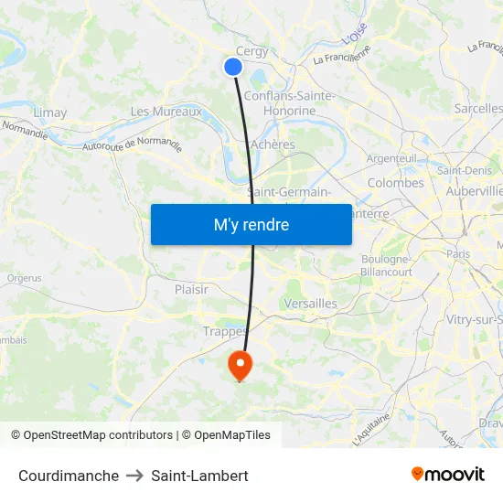 Courdimanche to Saint-Lambert map