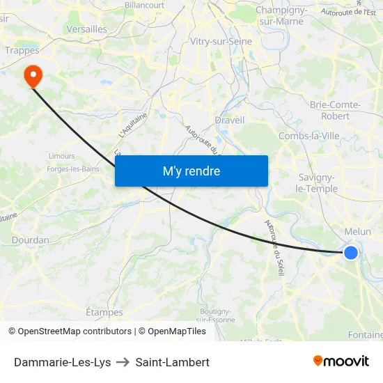Dammarie-Les-Lys to Saint-Lambert map