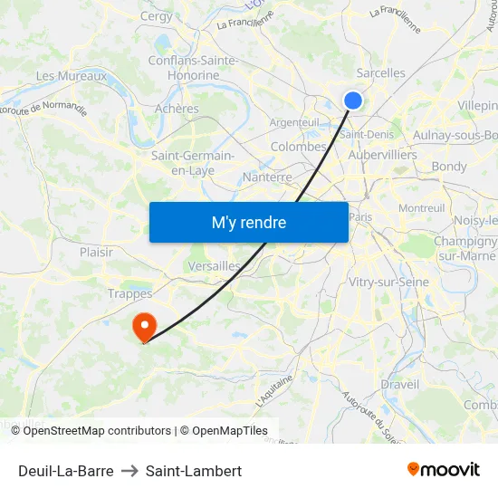 Deuil-La-Barre to Saint-Lambert map