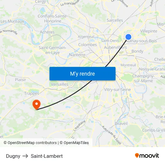 Dugny to Saint-Lambert map