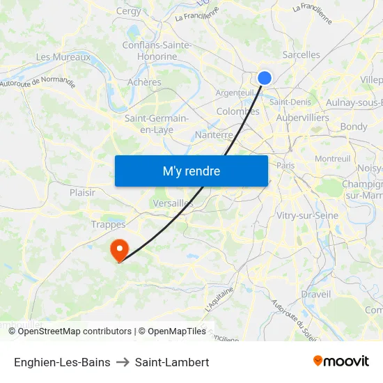 Enghien-Les-Bains to Saint-Lambert map