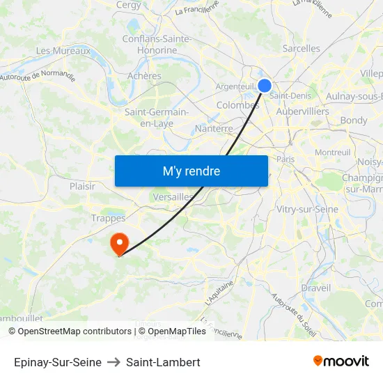 Epinay-Sur-Seine to Saint-Lambert map