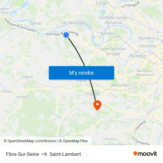 Flins-Sur-Seine to Saint-Lambert map