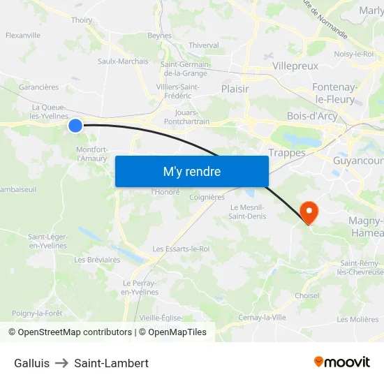 Galluis to Saint-Lambert map
