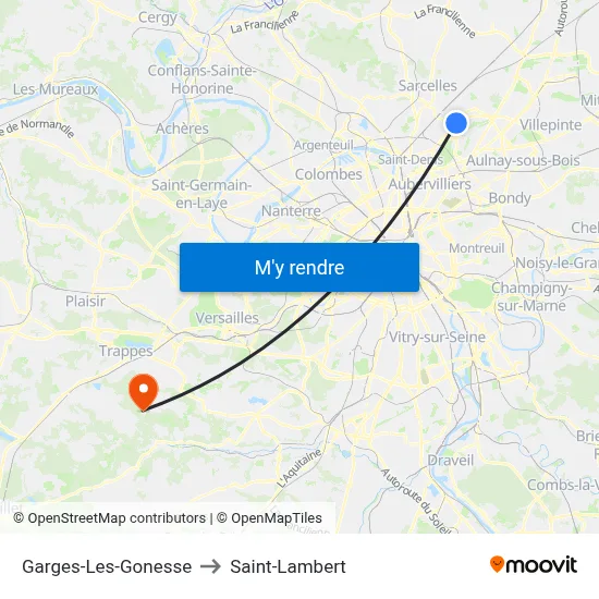 Garges-Les-Gonesse to Saint-Lambert map