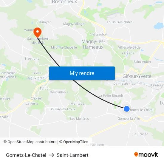 Gometz-Le-Chatel to Saint-Lambert map