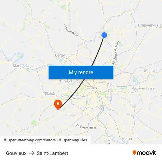Gouvieux to Saint-Lambert map