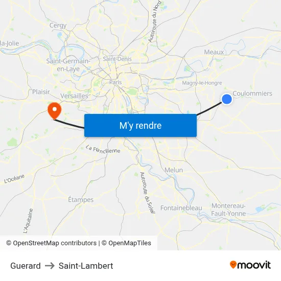Guerard to Saint-Lambert map