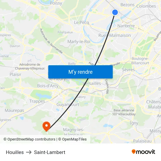 Houilles to Saint-Lambert map