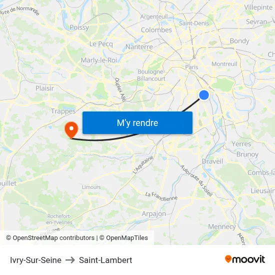 Ivry-Sur-Seine to Saint-Lambert map