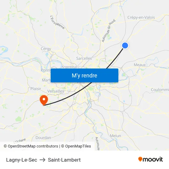 Lagny-Le-Sec to Saint-Lambert map
