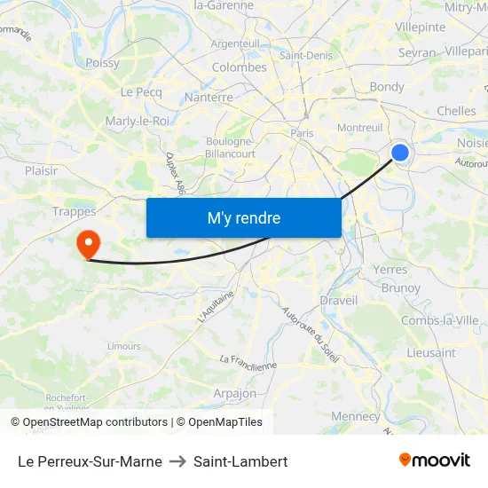Le Perreux-Sur-Marne to Saint-Lambert map
