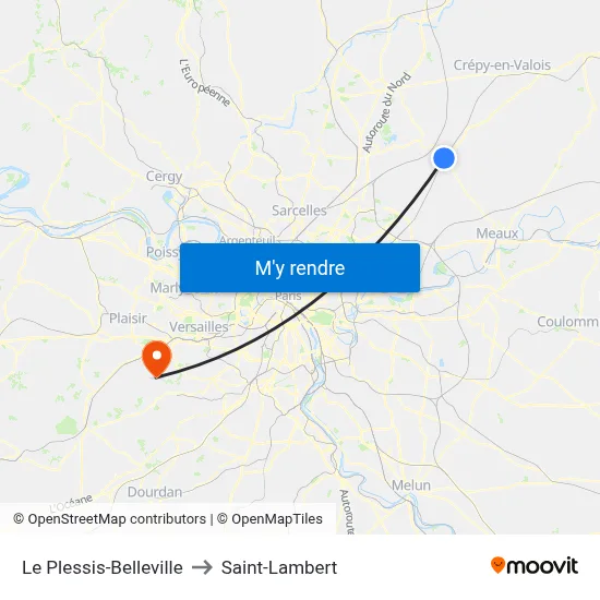 Le Plessis-Belleville to Saint-Lambert map