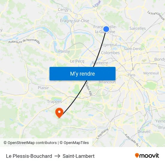 Le Plessis-Bouchard to Saint-Lambert map