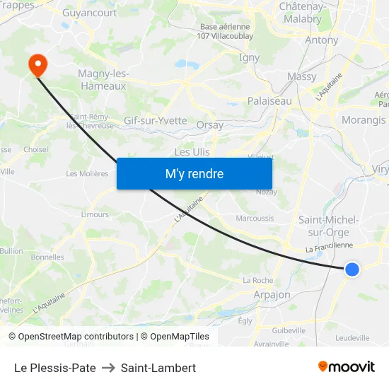 Le Plessis-Pate to Saint-Lambert map