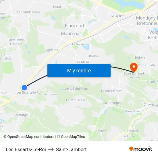 Les Essarts-Le-Roi to Saint-Lambert map