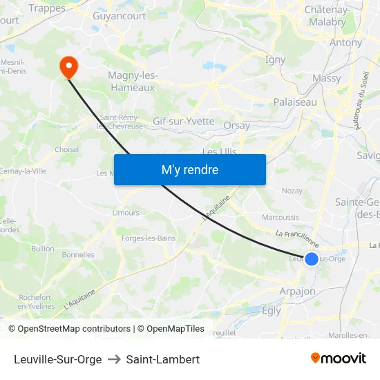 Leuville-Sur-Orge to Saint-Lambert map