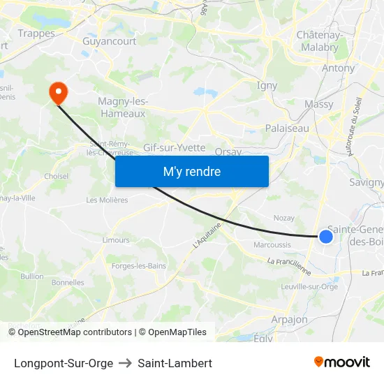 Longpont-Sur-Orge to Saint-Lambert map