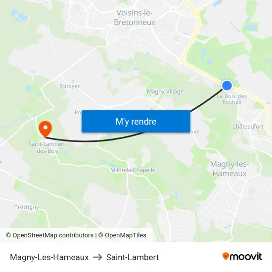 Magny-Les-Hameaux to Saint-Lambert map