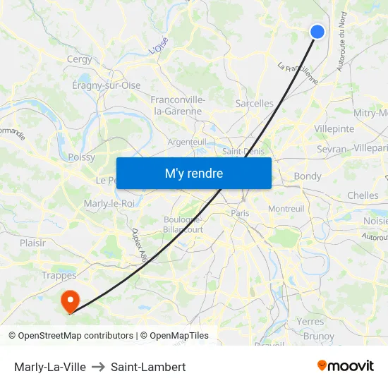 Marly-La-Ville to Saint-Lambert map