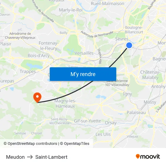 Meudon to Saint-Lambert map