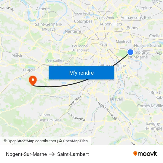Nogent-Sur-Marne to Saint-Lambert map