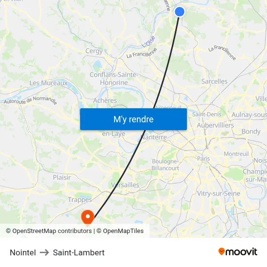 Nointel to Saint-Lambert map