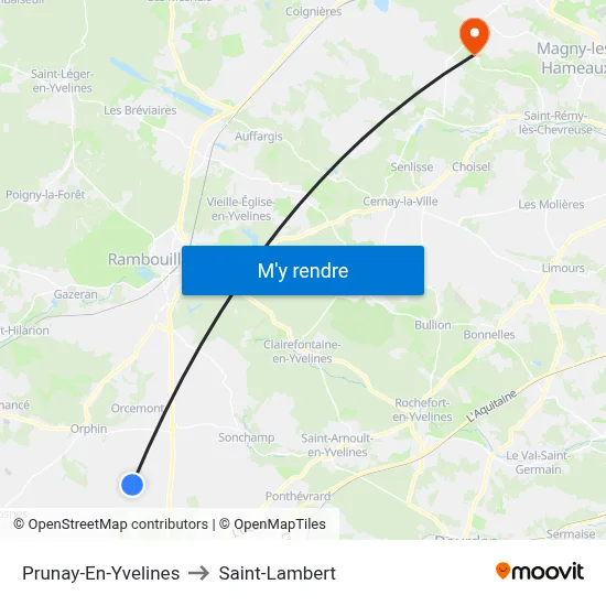 Prunay-En-Yvelines to Saint-Lambert map
