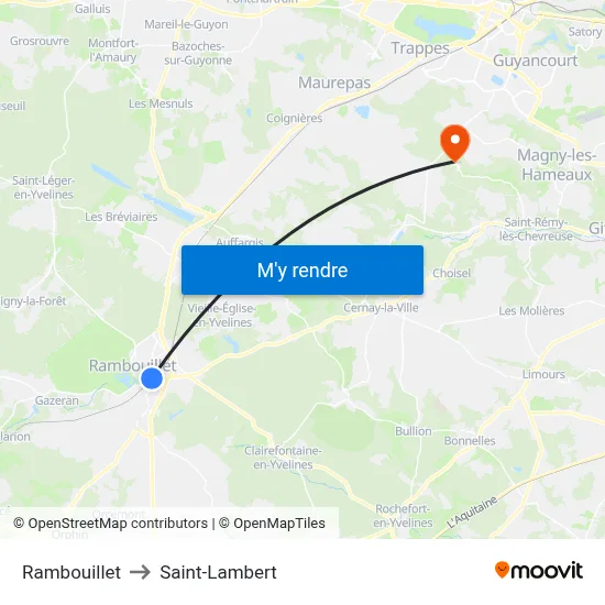 Rambouillet to Saint-Lambert map