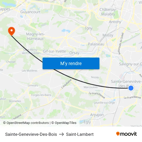 Sainte-Genevieve-Des-Bois to Saint-Lambert map