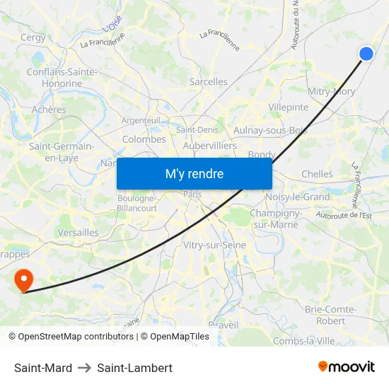 Saint-Mard to Saint-Lambert map