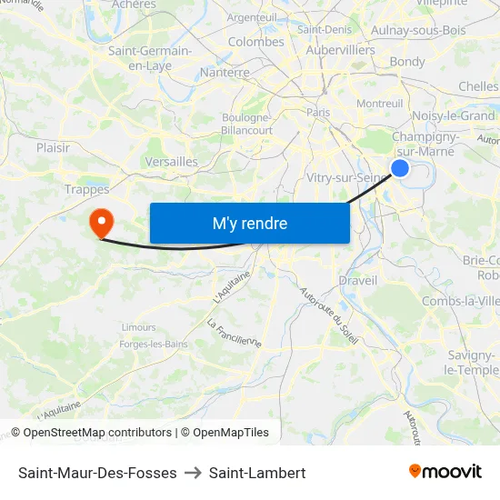 Saint-Maur-Des-Fosses to Saint-Lambert map