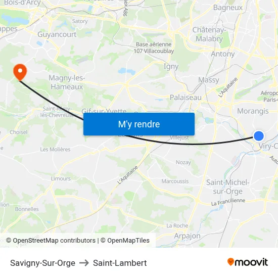 Savigny-Sur-Orge to Saint-Lambert map