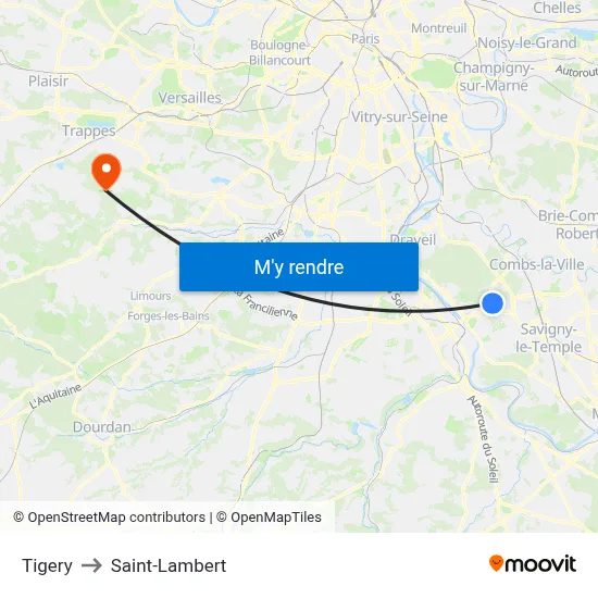 Tigery to Saint-Lambert map