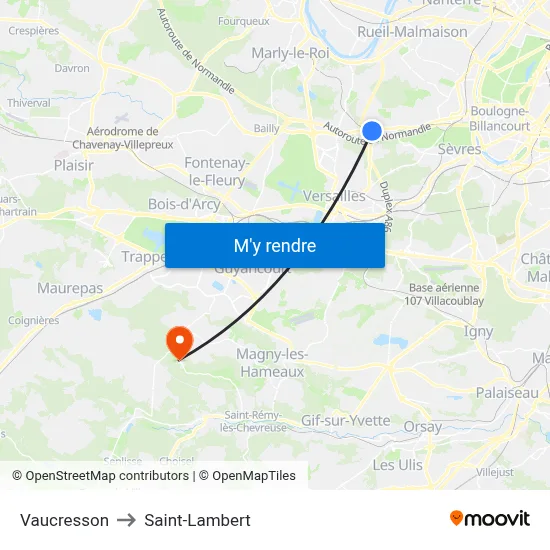 Vaucresson to Saint-Lambert map