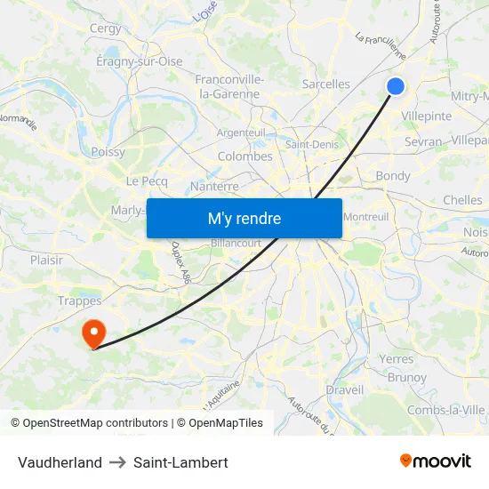 Vaudherland to Saint-Lambert map