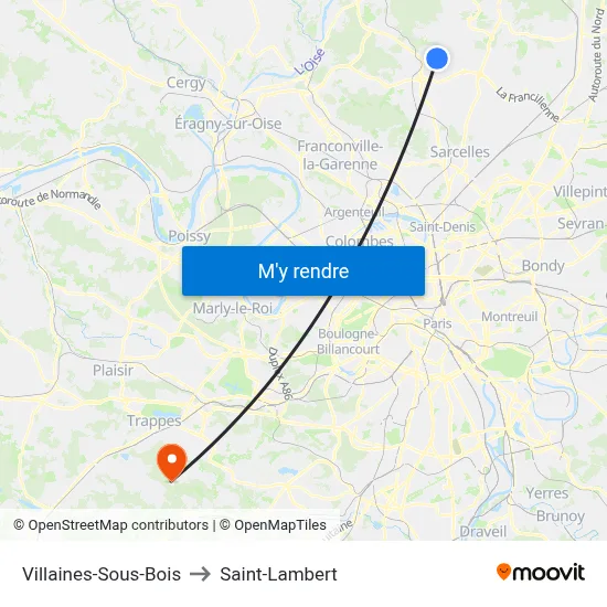 Villaines-Sous-Bois to Saint-Lambert map